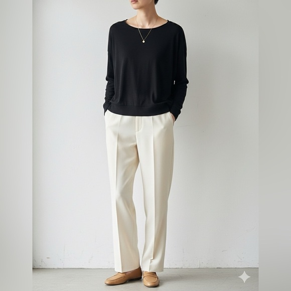 VINCE Minimalist, Black Basic Lightweight Long Sleeve Shirt | Medium - Picture 1 of 6